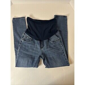 A Pea in the Pod Skinny Maternity Stretch Denim Jeans 30/10/32 with Belly Band